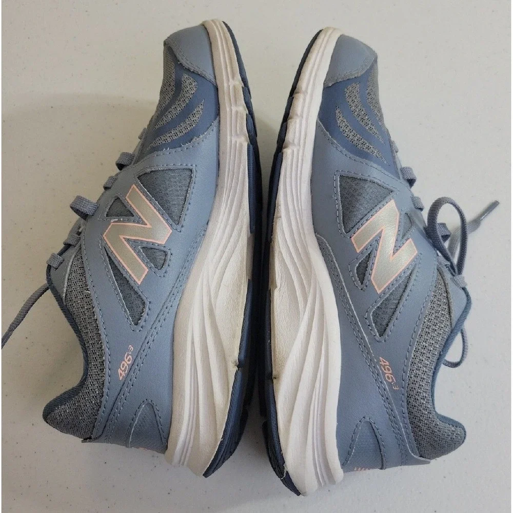 New Balance 496v3 Walking Shoes Cush+ Comfort Athletic Sneakers Blue Pink Sz 8